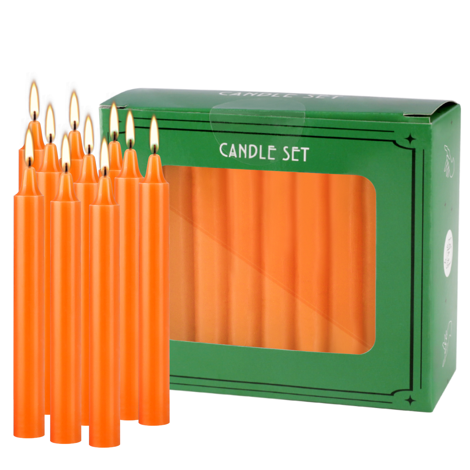 Quality Home Fragrance - Orange 40 Pcs 4Inch Waxs, Drip-Free,