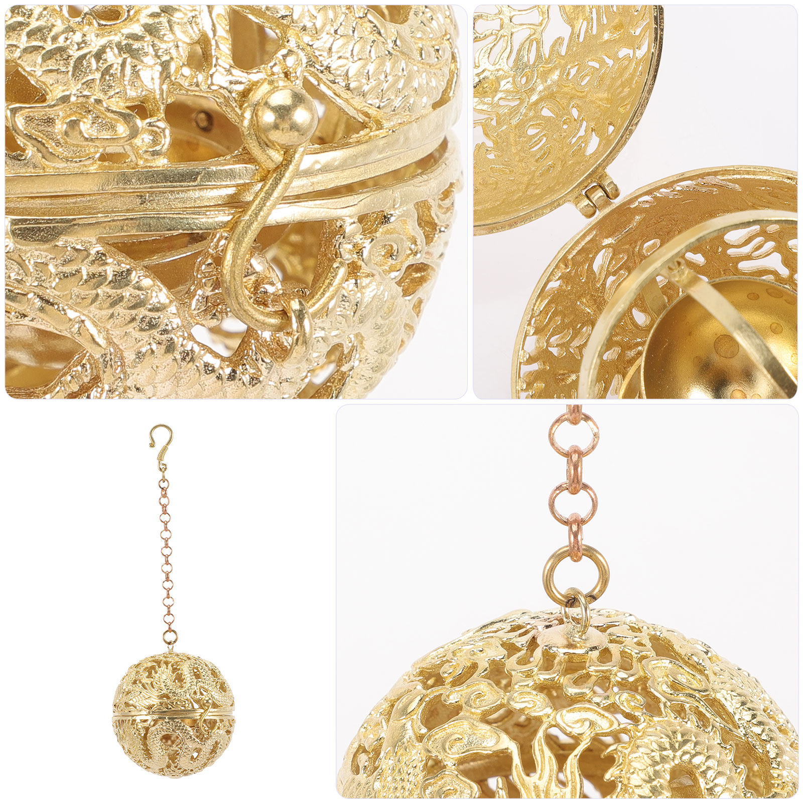 Home Fragrance Leather Diffuser - Copper Retro Aroma Pendant Necklace Openable