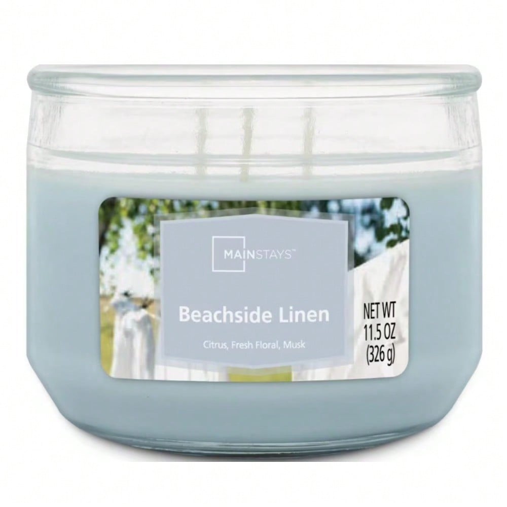 3-Wick Scented Glass Jar Candl - Home Fragrance Fresh Linen avis et prix