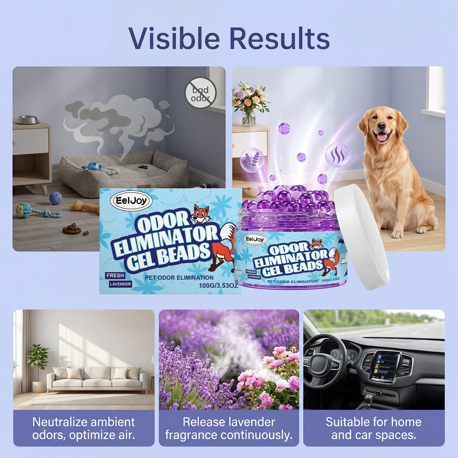 Pet Odor Eliminator Gel Beads  - Home Fragrance Long Lasting avis et prix