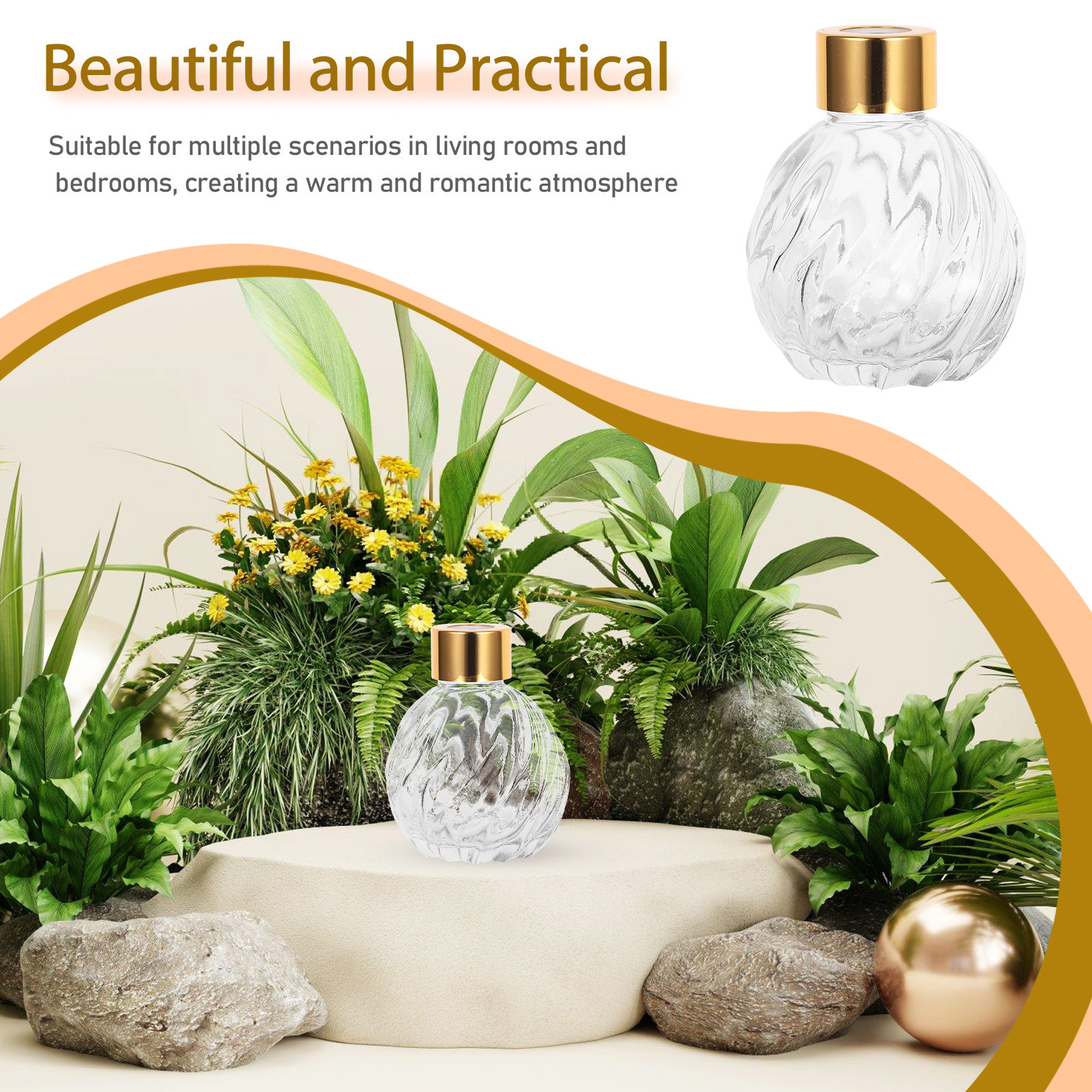 2Pcs 100Ml Clear Glass Vintage - Home Fragrance Leather Diffuser avis et prix